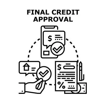 Final credit approval process for financial agreement Stock Illustration