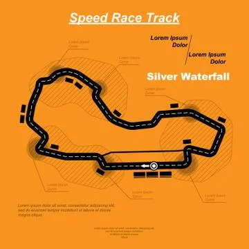 Final dash circuit orange background Stock Illustration