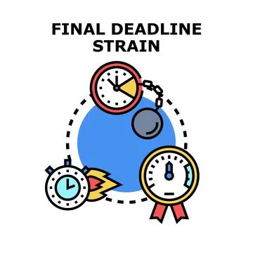 Final deadline strain concept, managing work stress Stock Illustration