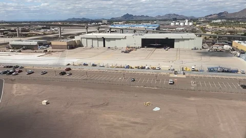 Final Decent into Airport Stock Footage 128385194