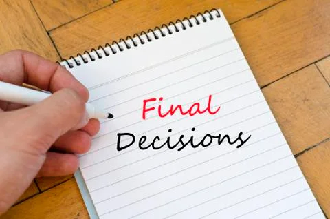Final decisions text concept Stock Photos