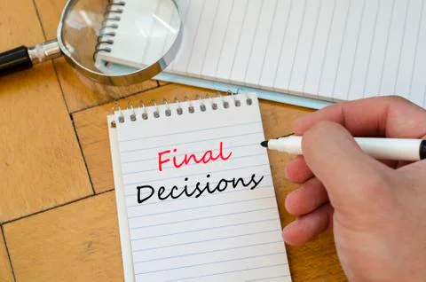 Final decisions text concept Stock Photos