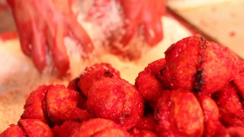 Final decoration with Mexican sweet bread coconut called yoyo Stock-Footage 130086076