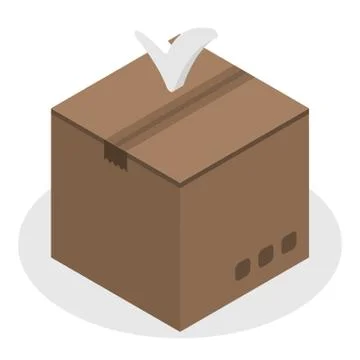 Final delivery box icon, isometric style Stock Illustration