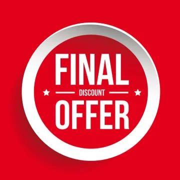 Final Discount Offer Round Label sticker Stock Illustration