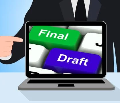 Final draft keys displays editing and rewriting document Stock Illustration