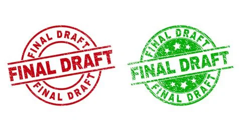 FINAL DRAFT Round Stamps with Distress Texture Stock Illustration