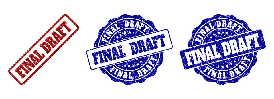 FINAL DRAFT Scratched Stamp Seals Stock Illustration