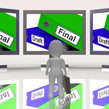 Final Draft Screen Mean Edit Document 3d Rendering Stock Illustration