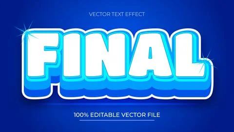 Final editable text effect template Illustrazione stock