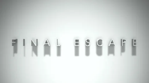 Final escape 3D title animation white text on a white background Stock Footage 298375000