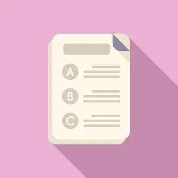 Final exam icon flat . Academic study Stock Illustration