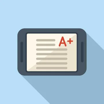 Final exam icon flat vector. Study book イラスト素材