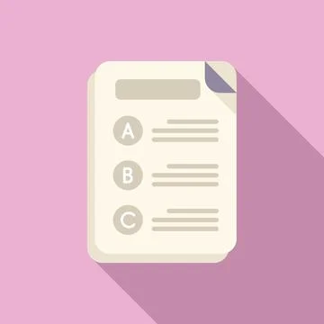 Final exam icon flat vector. Academic study 스톡 일러스트