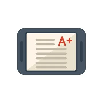 Final exam icon flat vector. Study book Stock Illustration