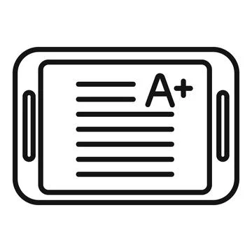 Final exam icon outline . Study book Stock Illustration