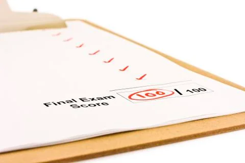 Final Exam Marked With 100% Stock Photos
