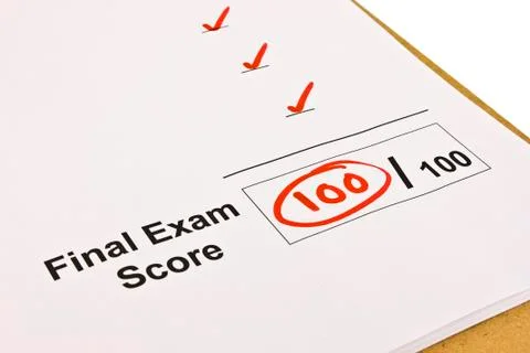 Final Exam Marked With 100% Stock Photos