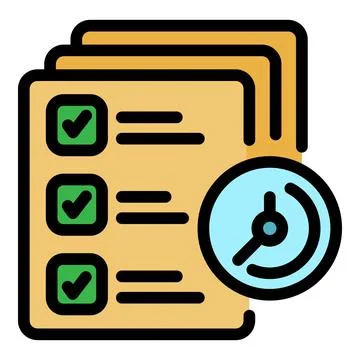 Final exam test icon color outline vector Stock Illustration