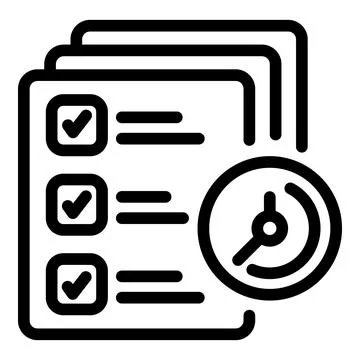 Final exam test icon, outline style Illustrazione stock