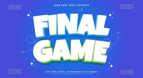Final Game 3D editable text effect Template Stock Illustration