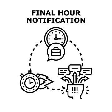 Final hour notification deadline task management concept Stock Illustration