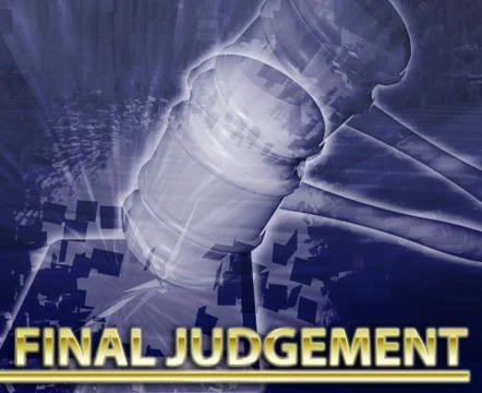 Final judgement Abstract concept digital illustration Illustrazione stock