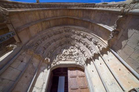 Final Judgment scene at Leon Cathedral, Spain Stock Photos