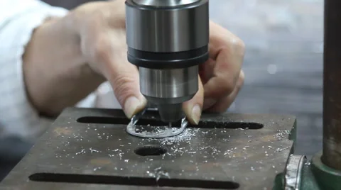 Final Machining Using a Drill Press Stock Footage 3768406