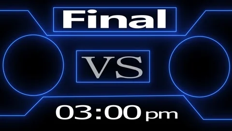 Final match graphic with timer and neon elements. Stockbeeldmateriaal 331897508