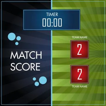 Final match scoreboard layout. Vector Stock Illustration