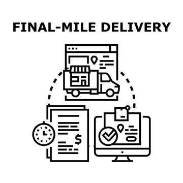 Final mile delivery logistics optimizing distribution process Stock Illustration