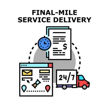 Final mile service delivery concept offering fast logistics Stock Illustration