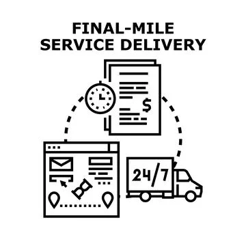 Final mile service delivery concept offering fast logistics Stock Illustration