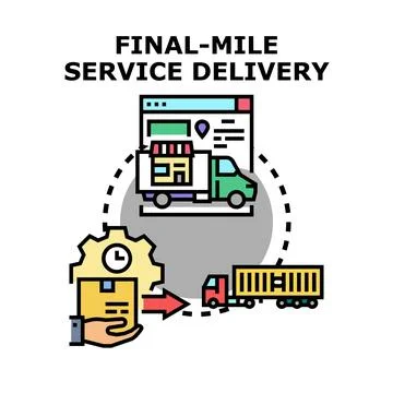 Final mile service delivery logistics supply chain management Illustrazione stock