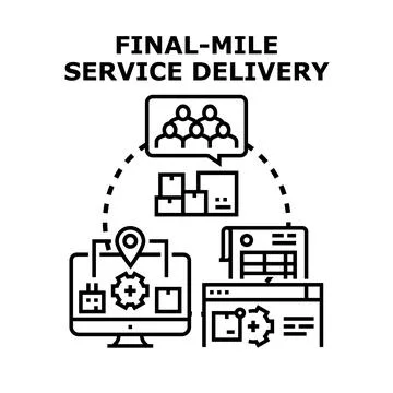 Final mile service delivery logistics and tracking technology Illustration