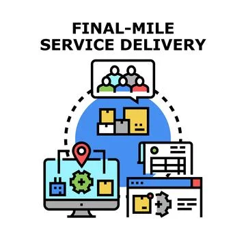 Final mile service delivery logistics and tracking technology 库存插图