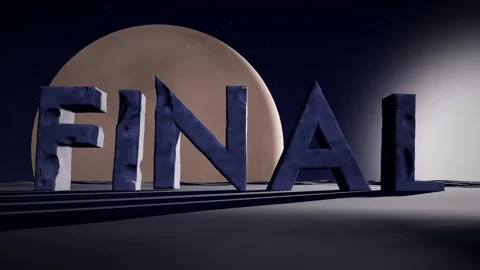 Final Monolithic Letters on a Barren Alien Plateau with a Planet Rising on the Stockbeeldmateriaal 342220397