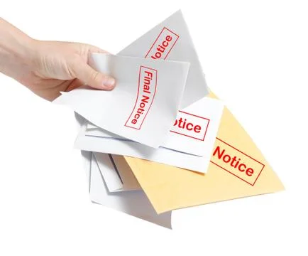 Final notice bills Stock Illustration