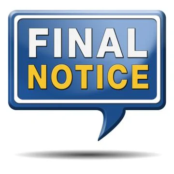 Final notice sign Stock Illustration