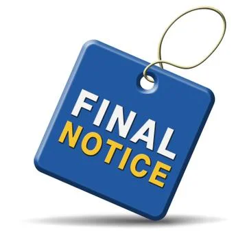 Final notice sign Stock Illustration