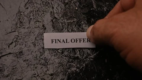 Final Offer Discount Announcement with Paper Note on Natural Rock Surface Stock Footage 337750227