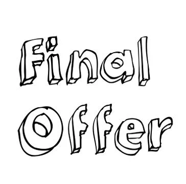 FINAL OFFER stamp on white background Illustrazione stock