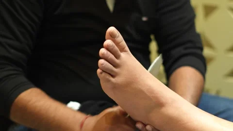 Final Pedicure Cleaning and Foot Care Detailing Stock Footage 325528816