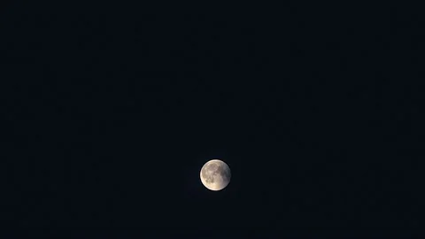 Final phase full moon eclipse_Summer 2018_timelapse Stock Footage 151844671