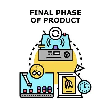 Final phase of product developing and manufacturing process Stock Illustration