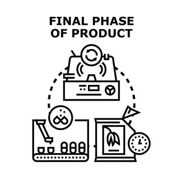 Final phase of product developing and manufacturing process Stock Illustration