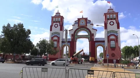Final preparations for the Feria de Abril in Seville, back to the old format, Se Stock-Footage 308378315