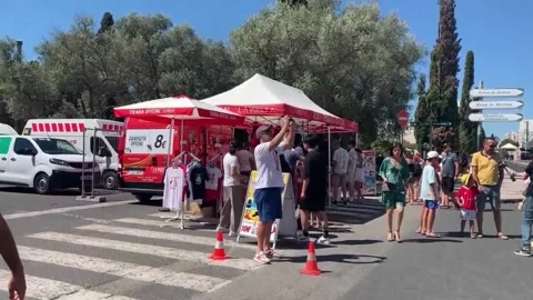 Final preparations in Lisbon for the start of 'La vuelta a España', Lisbon, PT - Stock Footage 281953705