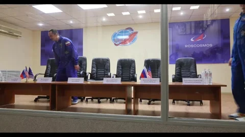 Final preparations underway for Soyuz MS-29 mission at Baikonur Cosmodrome, BAIK 스톡 동영상 339489314